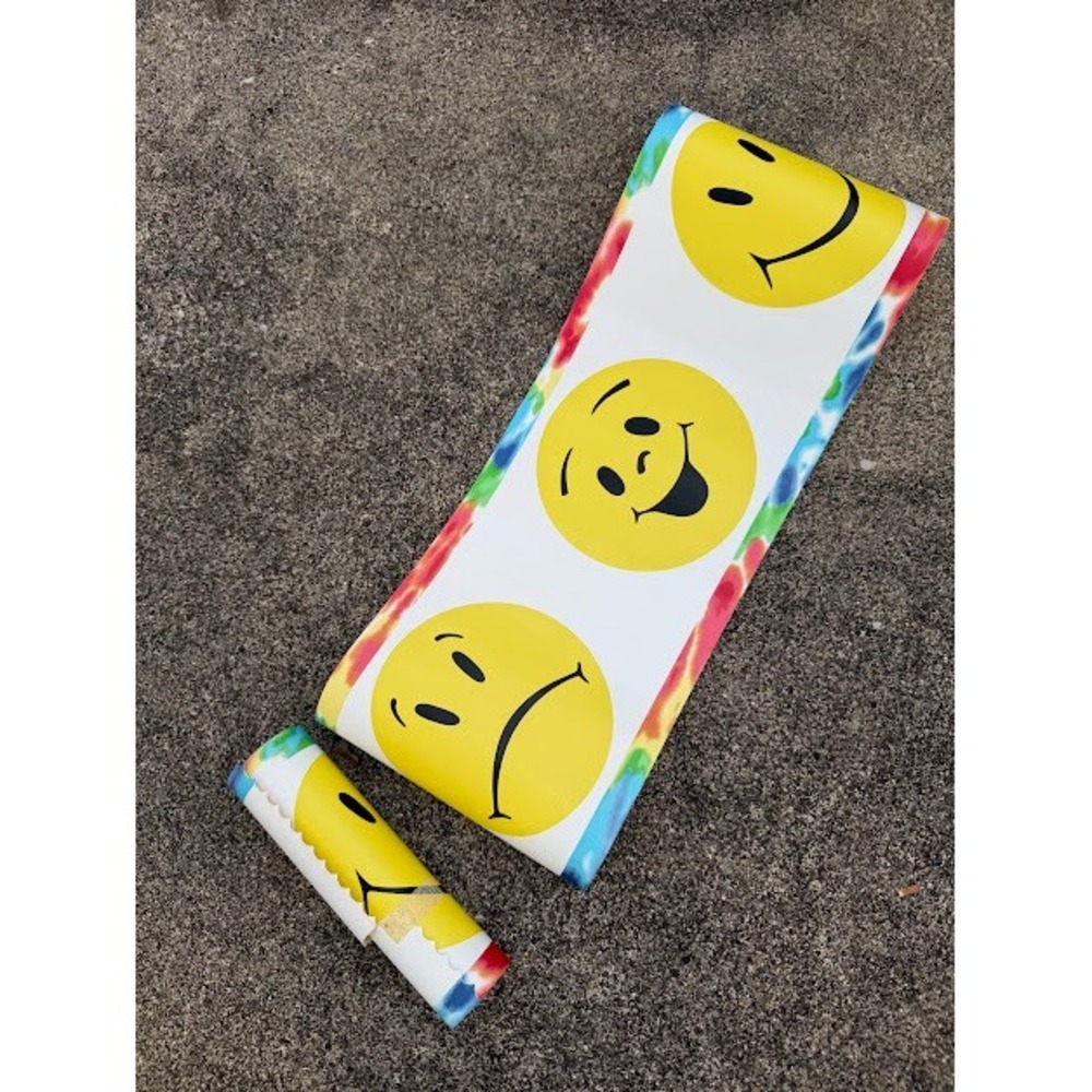 Retro 90s Y2K Smiley Face Tie Dye Wallpaper Border OS Multi Color Psychedelic